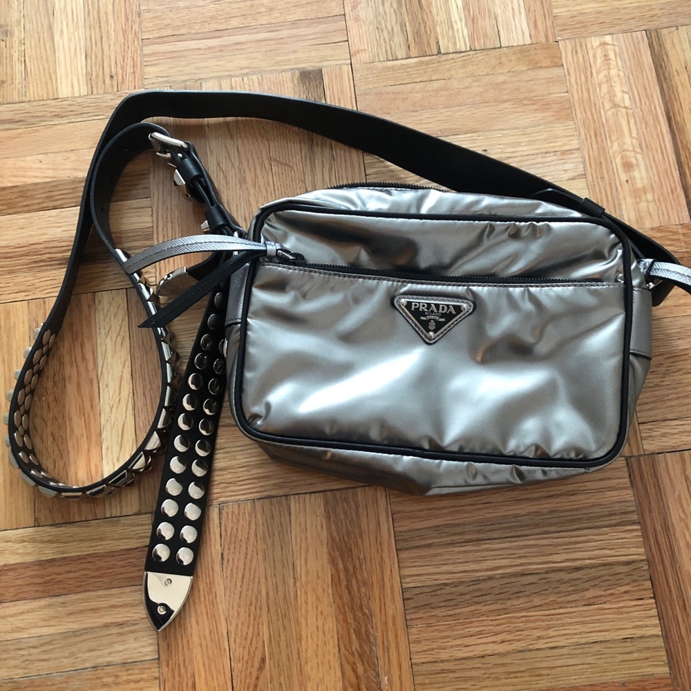 Authentic Prada Metallic Nylon Crossbody